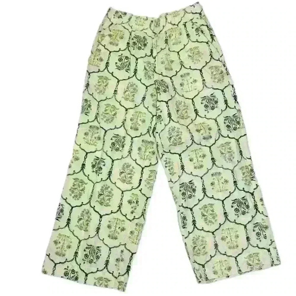 Rachel Zoe Green Floral Linen Pants for Women - Picture 2 of 7